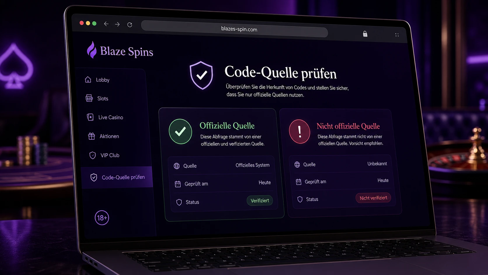 Blaze Spins oder Blazespins: Codes nur über offizielle Quellen prüfen